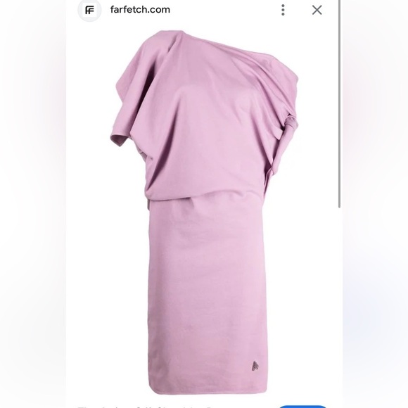 The Attico Asymmetric Draped Cotton-Jersey Mini Dress - Picture 3 of 13